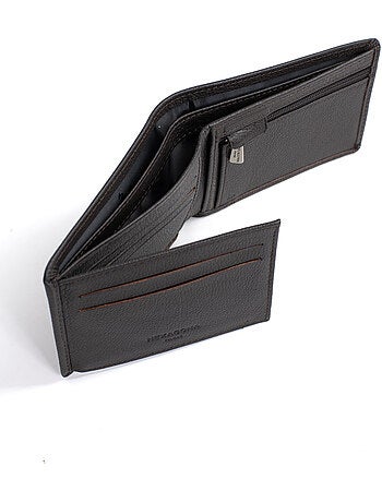 Cartera italiana - 2 pliegues - Detener RFID - Cuero de vaca CONFORT