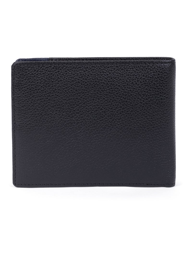Cartera italiana - 2 pliegues - detener rfid - cuero duo hexagona Negro Azul - Kiabi
