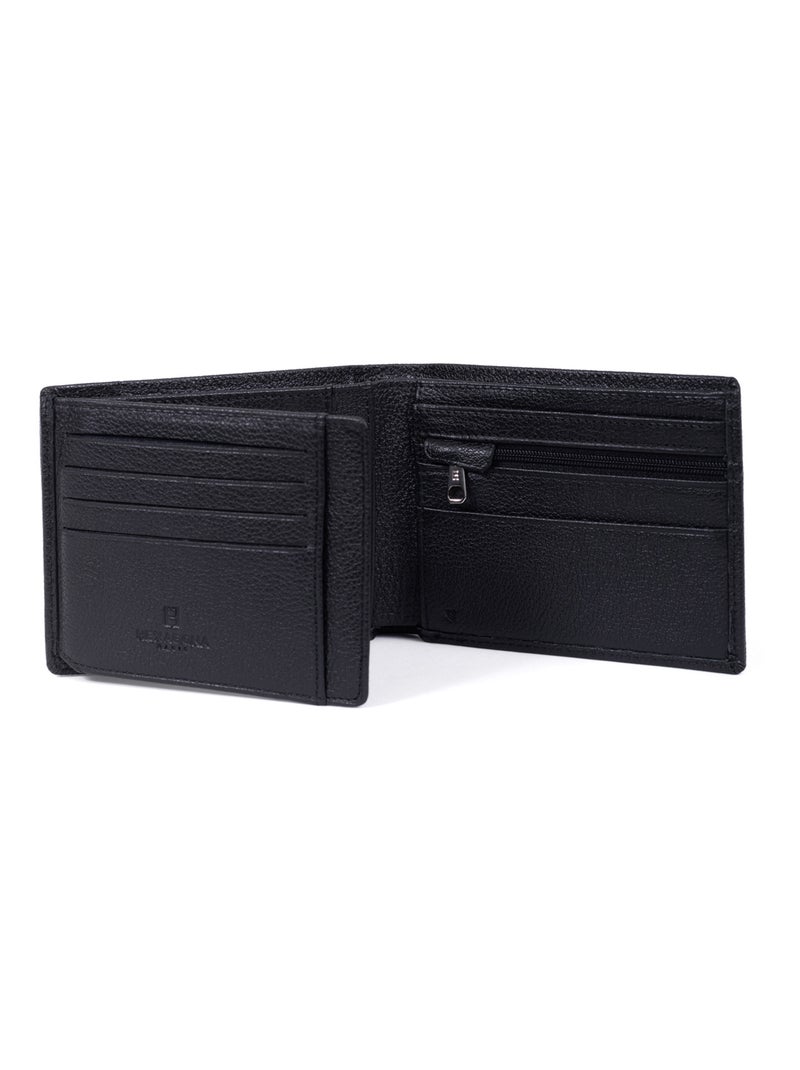 Cartera italiana - 2 pliegues - detener rfid - cuero duo hexagona Negro - Kiabi