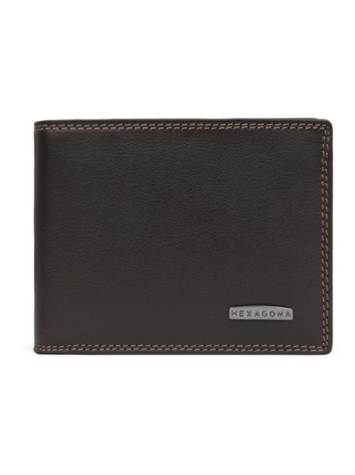 Cartera italiana - 2 pliegues - detener rfid - cuero sensation hexagona - Kiabi