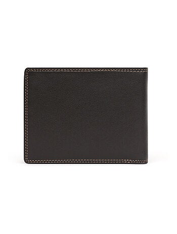 Cartera italiana - 2 pliegues - detener rfid - cuero sensation hexagona
