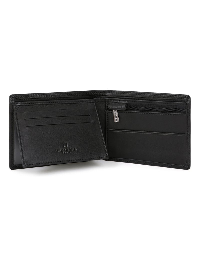 Cartera italiana - 2 pliegues - detener rfid - cuero sensation hexagona Negro - Kiabi