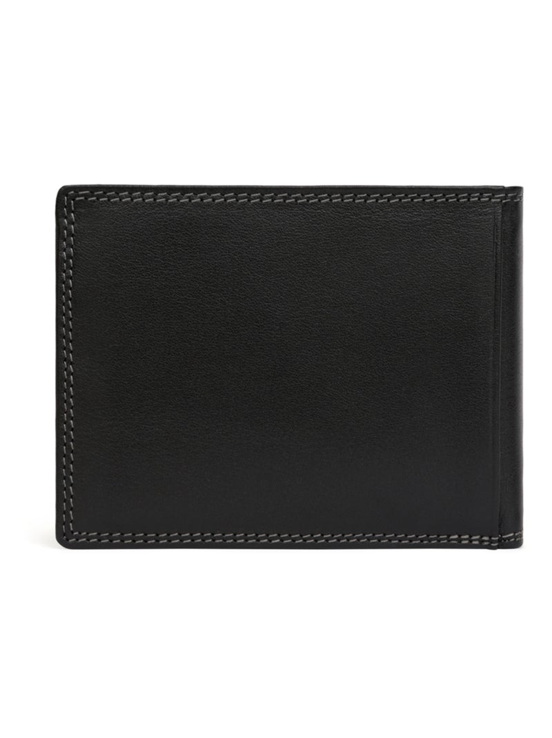Cartera italiana - 2 pliegues - detener rfid - cuero sensation hexagona Negro - Kiabi