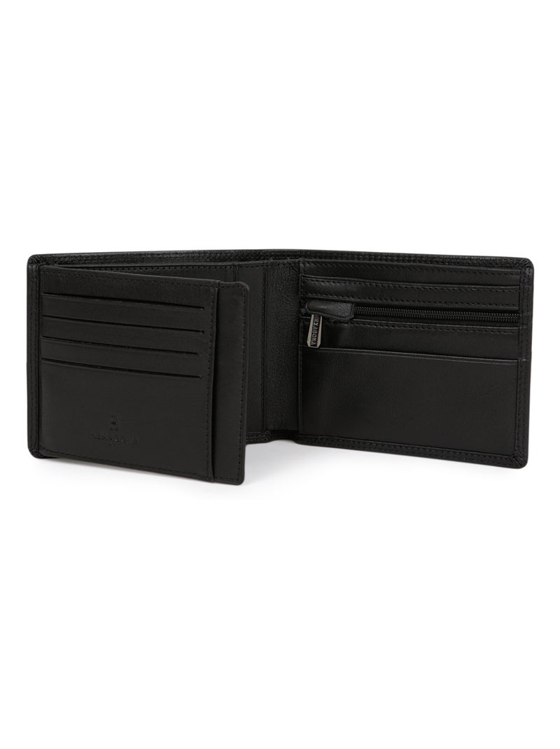 Cartera italiana - 2 pliegues - detener rfid - cuero sensation hexagona Negro - Kiabi