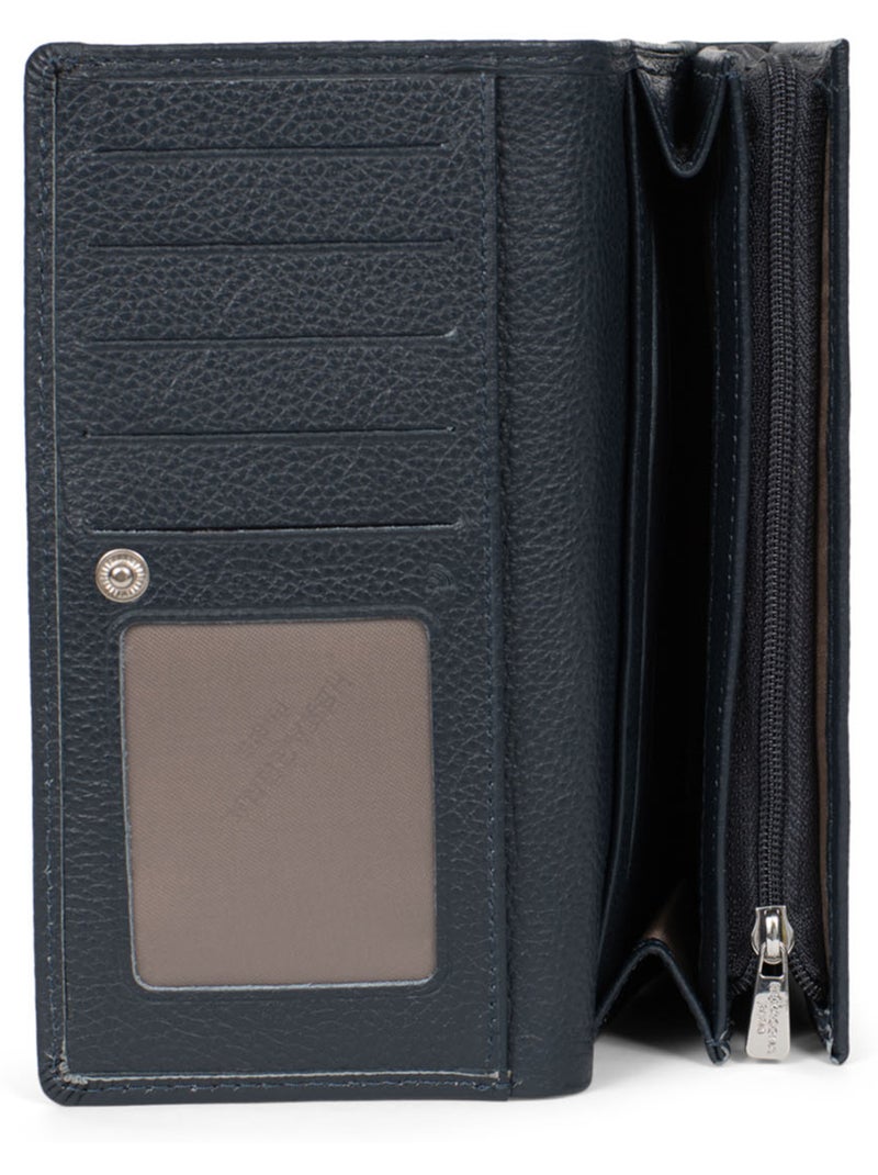 Cartera larga - 1 compartimento - Detener RFID - Cuero MIRABELLE Azul petróleo - Kiabi