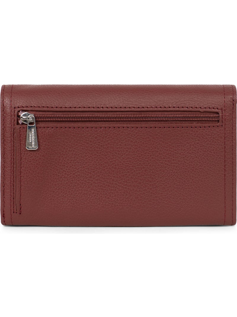 Cartera larga - 1 compartimento - detener rfid - cuero mirabelle hexagona Burdeos - Kiabi