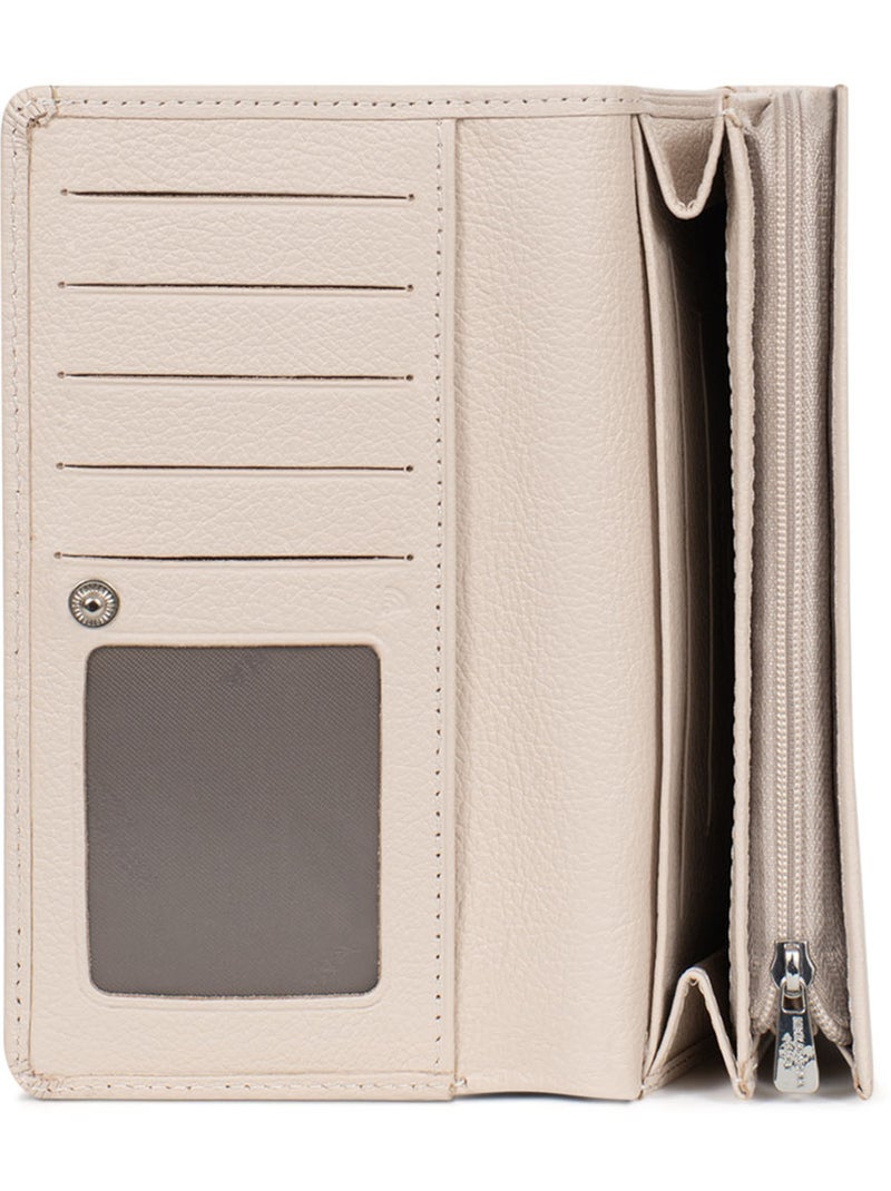 Cartera larga - 1 compartimento - detener rfid - cuero mirabelle hexagona Marfil - Kiabi