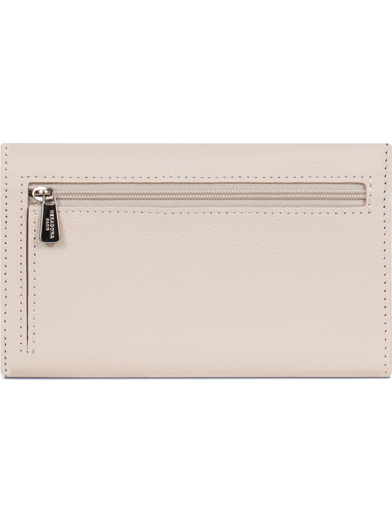 Cartera larga - 1 compartimento - detener rfid - cuero mirabelle hexagona Marfil - Kiabi