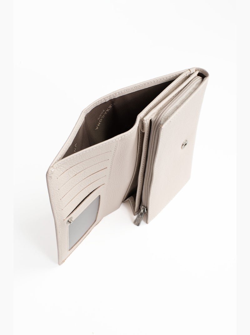 Cartera larga - 1 compartimento - detener rfid - cuero mirabelle hexagona Marfil - Kiabi