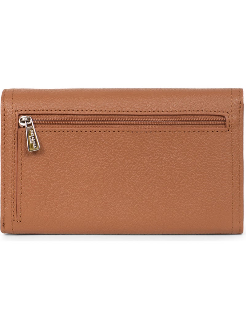 Cartera larga - 1 compartimento - Detener RFID - Cuero MIRABELLE Marrón claro - Kiabi