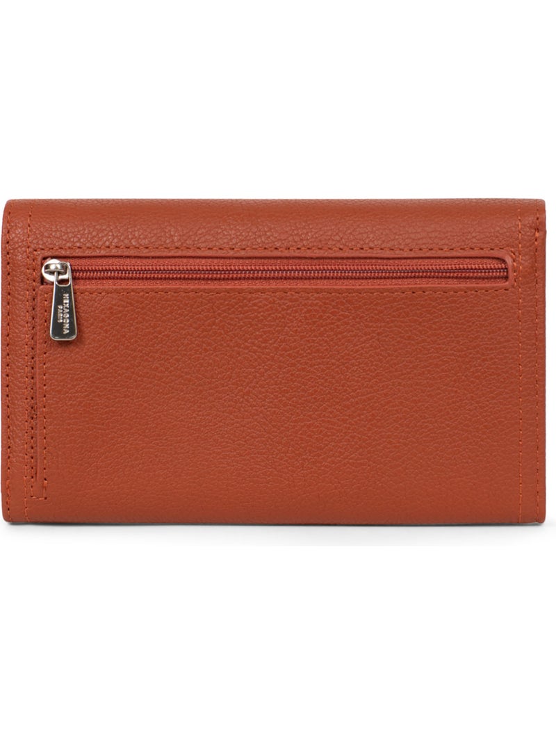 Cartera larga - 1 compartimento - Detener RFID - Cuero MIRABELLE Marrón - Kiabi