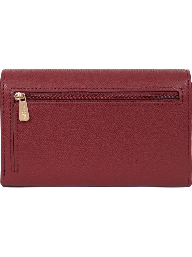 Cartera larga - 1 pliegue - detener rfid - cuero aude hexagona Rojo carmín - Kiabi