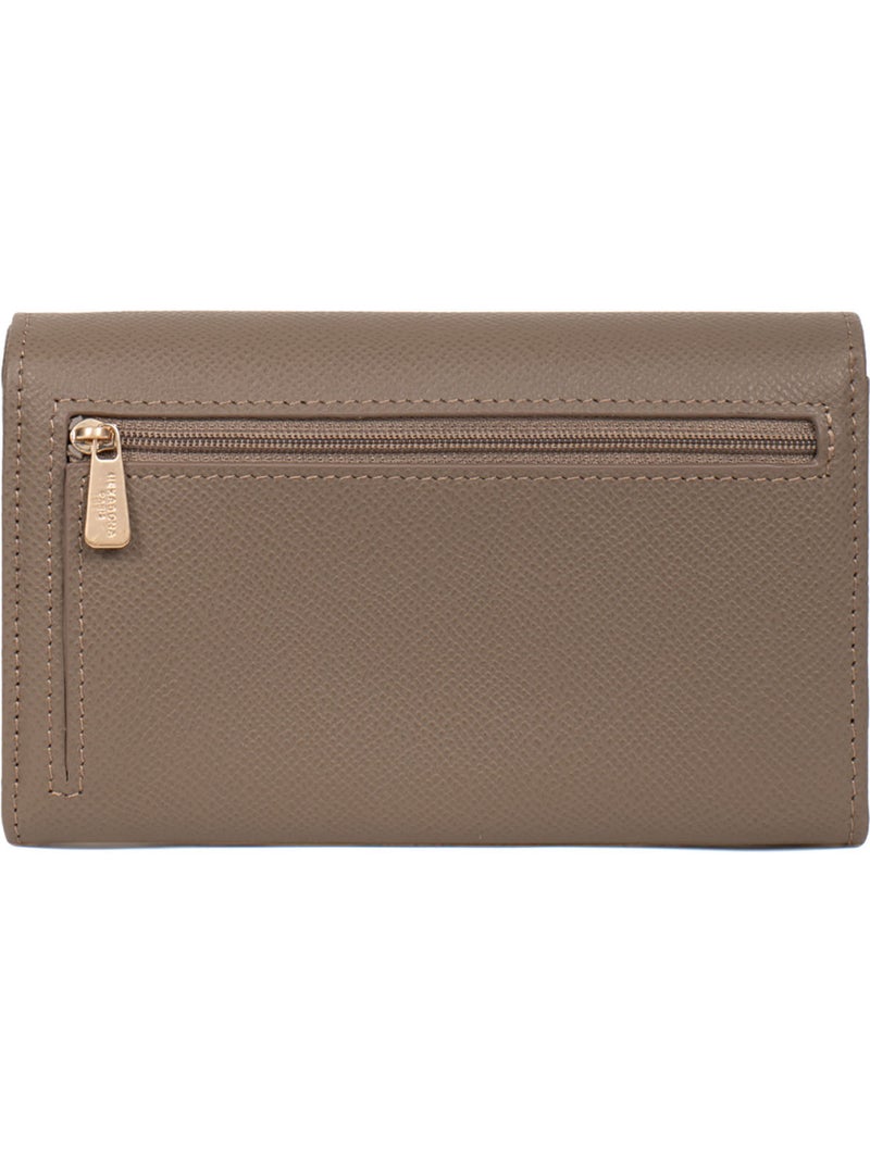 Cartera larga - 1 pliegue - detener rfid - cuero aude hexagona Taupe - Kiabi