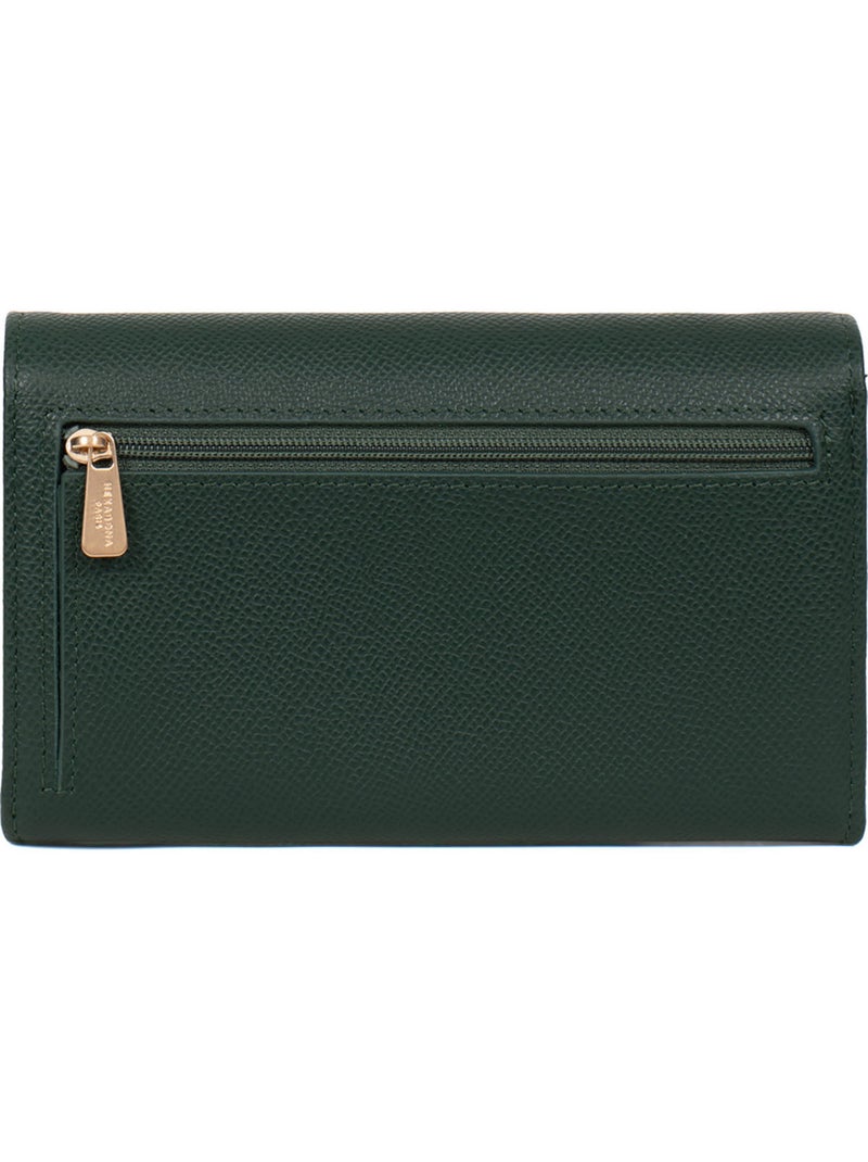 Cartera larga - 1 pliegue - detener rfid - cuero aude hexagona Verde oscuro - Kiabi