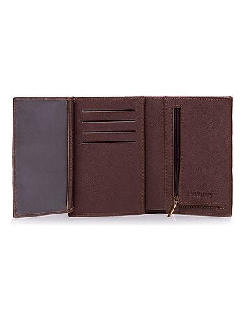 Cartera marrón de 3 paneles para hombreSMARTTRUNCPROTECCIÓN RFID Isotoner