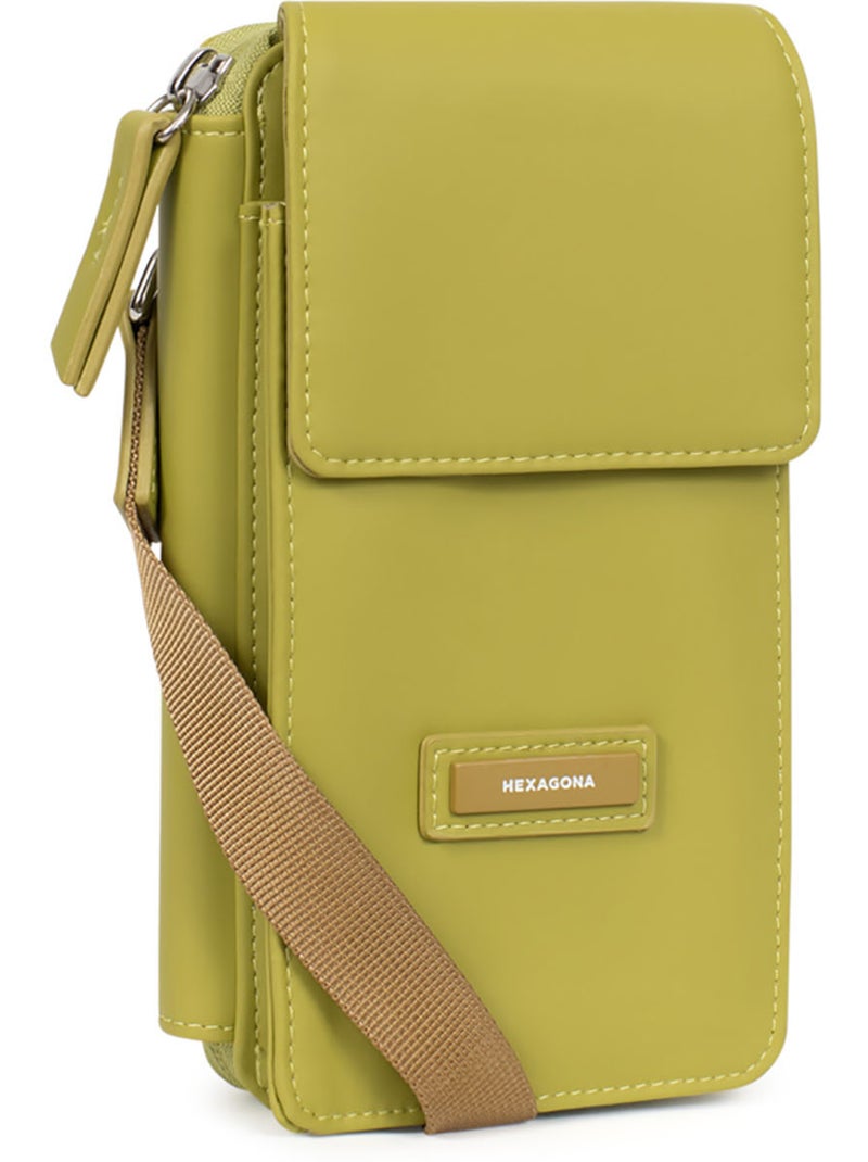 Cartera para teléfono con bolsillo nami hexagona Verde anís - Kiabi