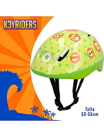 Casco infantil con funda de peluche de león k3yriders