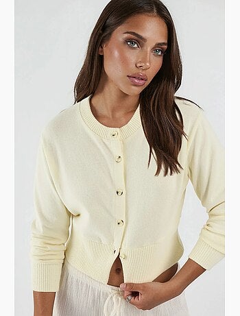 Casual crop jacket with button closure busem
