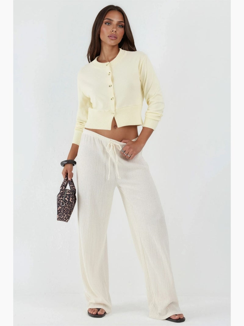 Casual crop jacket with button closure busem Amarillo limón - Kiabi
