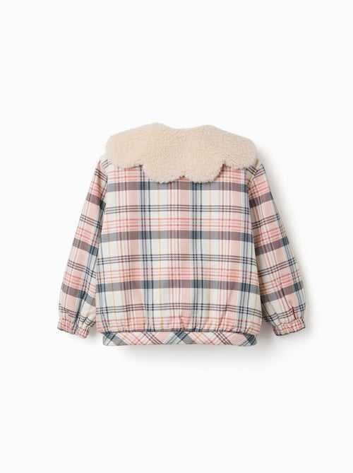 Cazadora a cuadros con cuello y forro de sherpa - Kiabi