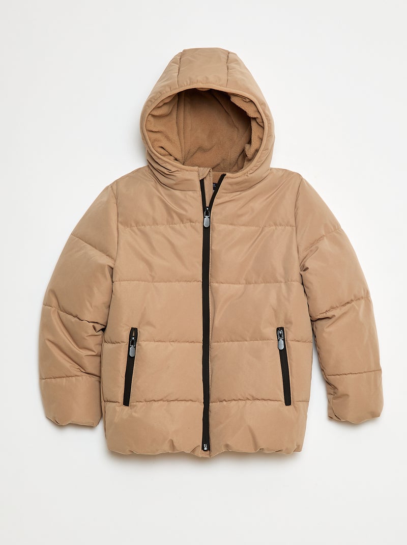Cazadora acolchada cálida con capucha Beige - Kiabi