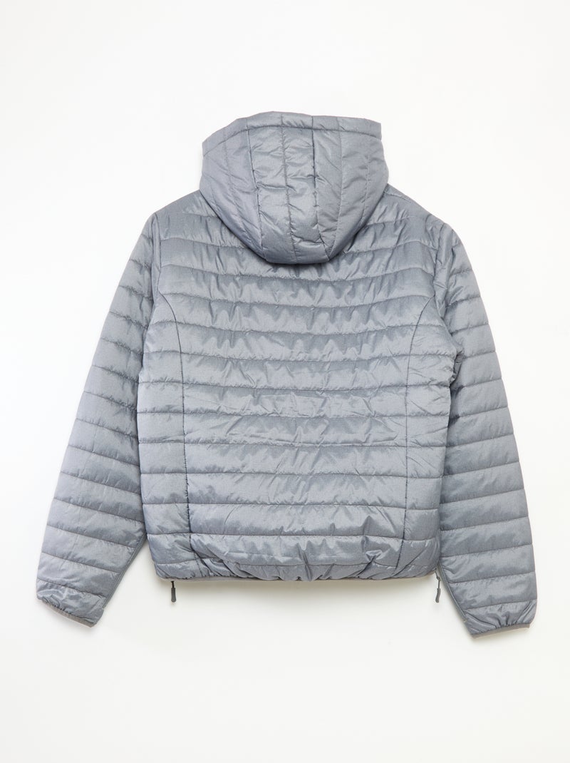 Cazadora acolchada con capucha Gris - Kiabi