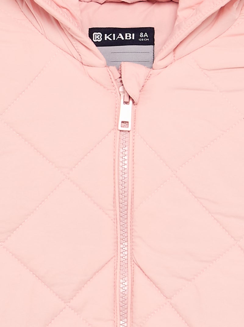 Cazadora acolchada con capucha Rosa - Kiabi