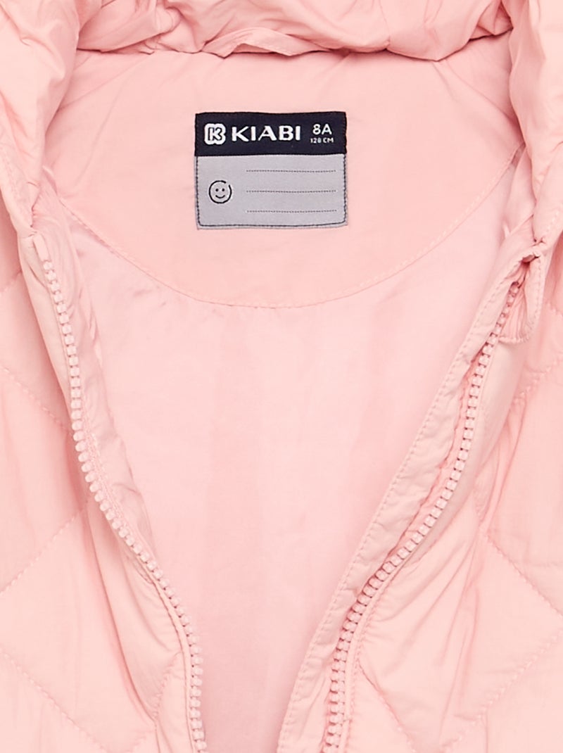 Cazadora acolchada con capucha Rosa - Kiabi