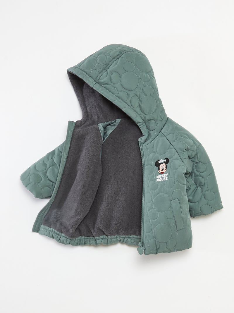 Cazadora acolchada con capucha y forro polar 'Disney' 'Mickey' Verde - Kiabi