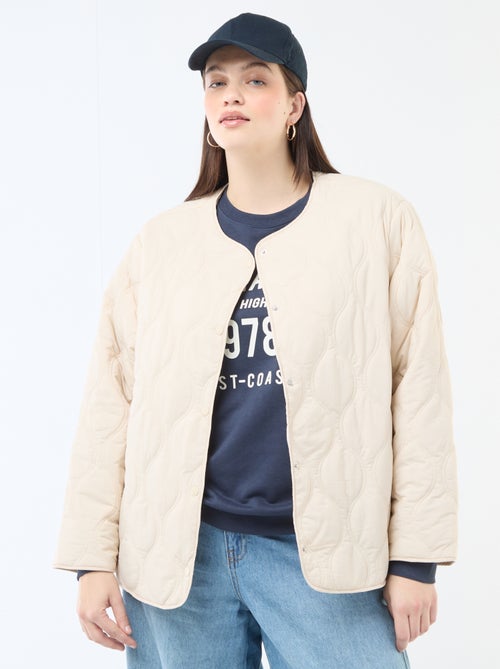 Cazadora acolchada con capucha y pechera interior de felpa extraíble - Kiabi