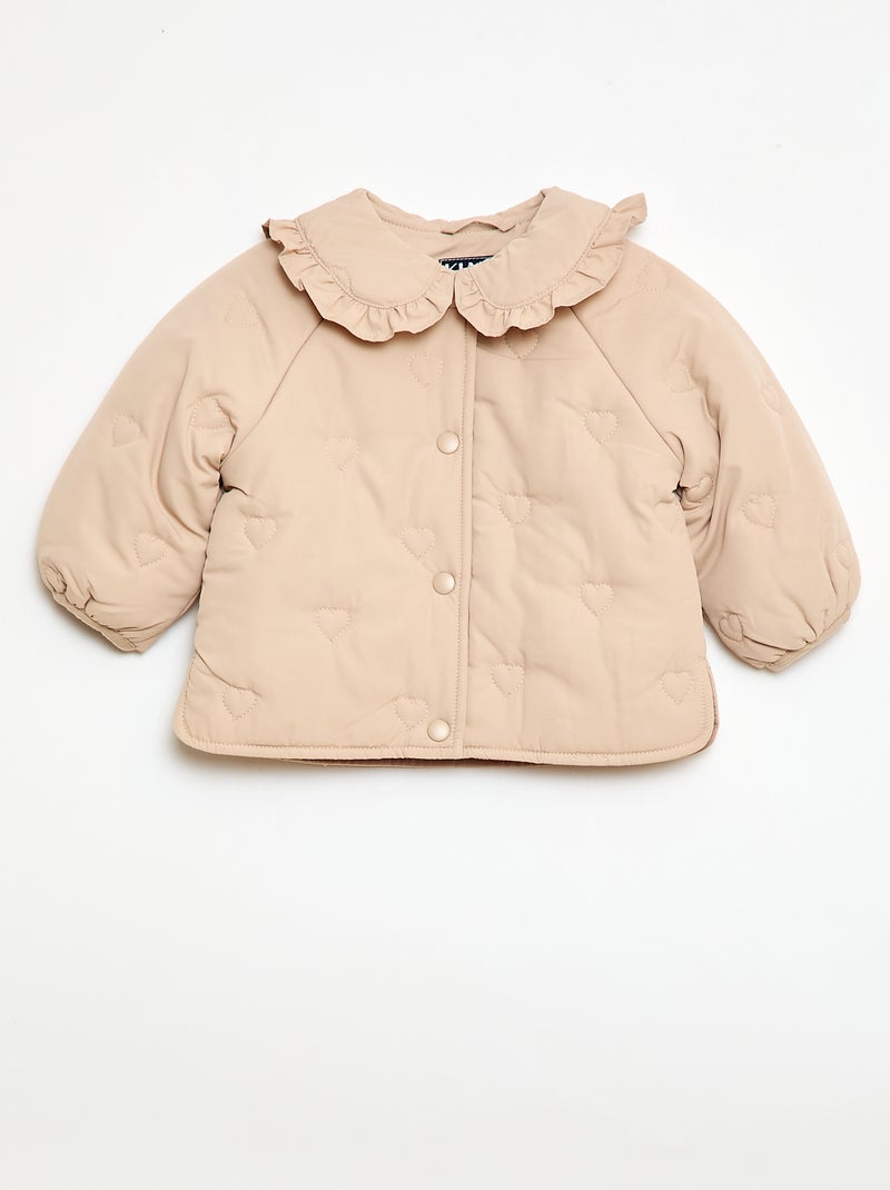 Cazadora acolchada con corazones Beige - Kiabi