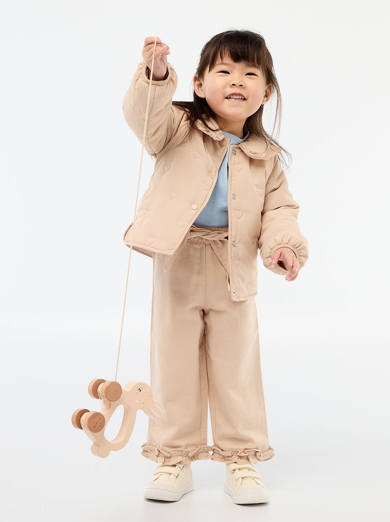 Cazadora acolchada con corazones Beige - Kiabi