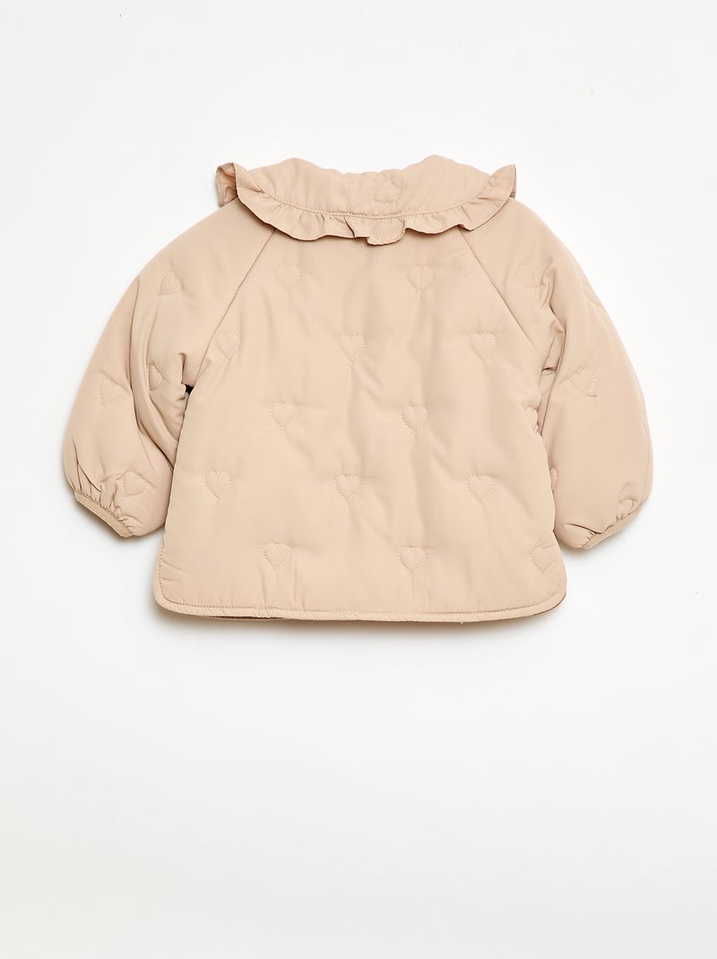 Cazadora acolchada con corazones Beige - Kiabi
