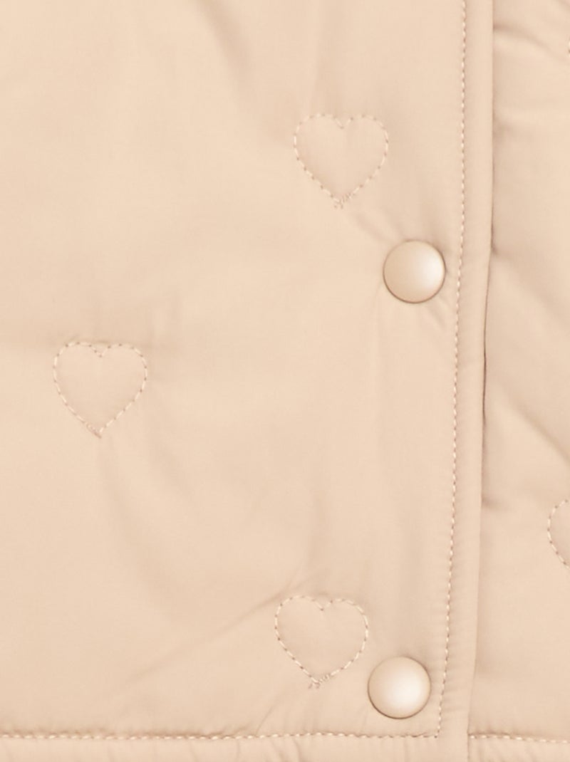 Cazadora acolchada con corazones Beige - Kiabi
