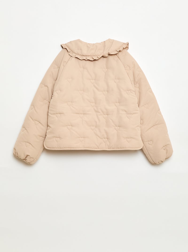Cazadora acolchada con cuello Claudine Beige - Kiabi