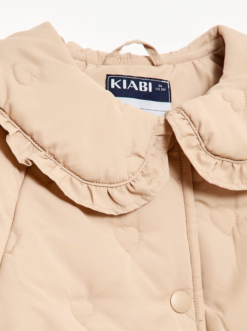 Cazadora acolchada con cuello Claudine Beige - Kiabi