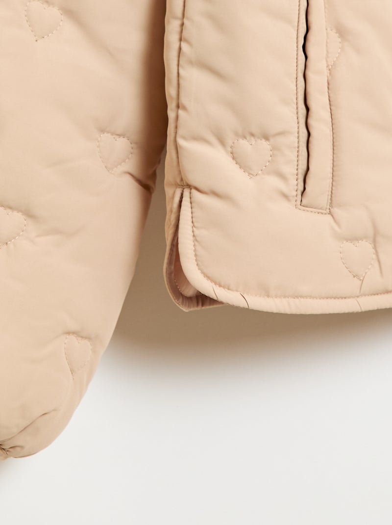 Cazadora acolchada con cuello Claudine Beige - Kiabi