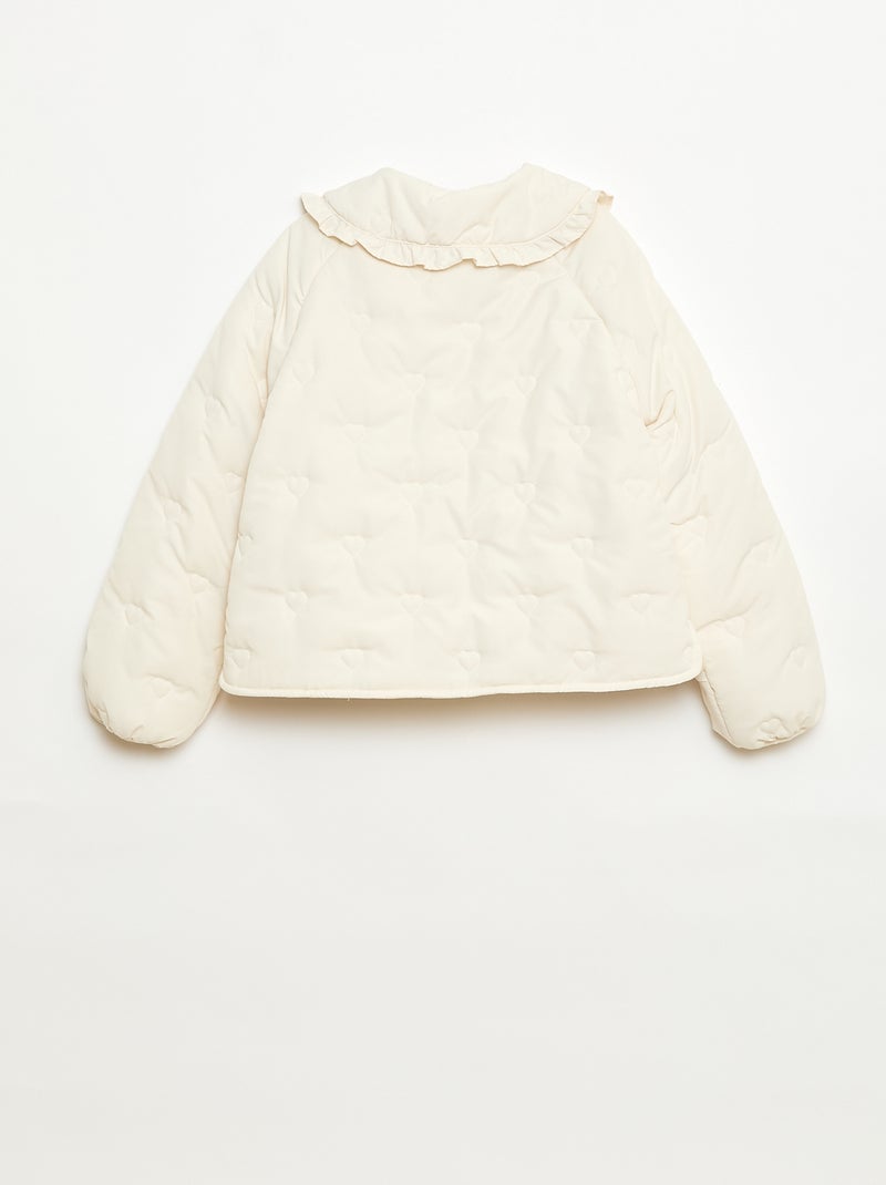 Cazadora acolchada con cuello Claudine Blanco - Kiabi