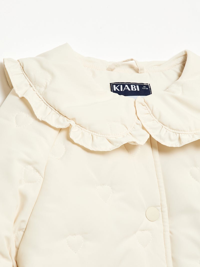 Cazadora acolchada con cuello Claudine Blanco - Kiabi