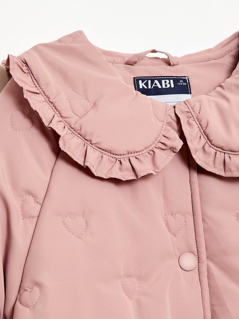 Cazadora acolchada con cuello Claudine Rosa - Kiabi