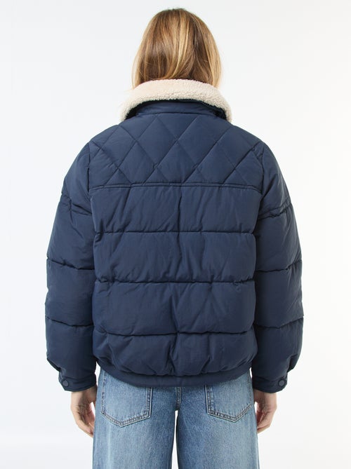 Cazadora acolchada con cuello efecto borreguito - Kiabi