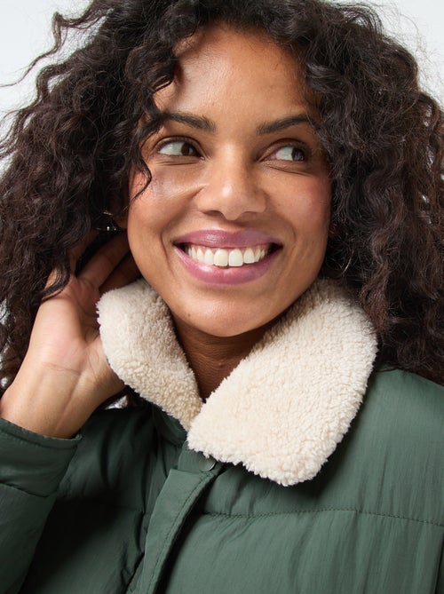 Cazadora acolchada con cuello efecto borreguito - Kiabi