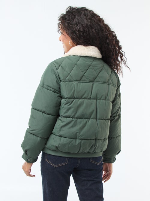 Cazadora acolchada con cuello efecto borreguito - Kiabi