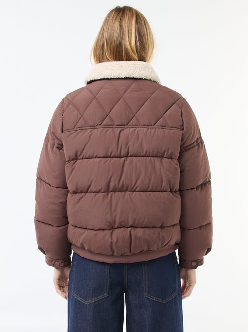 Cazadora acolchada con cuello efecto borreguito - Kiabi