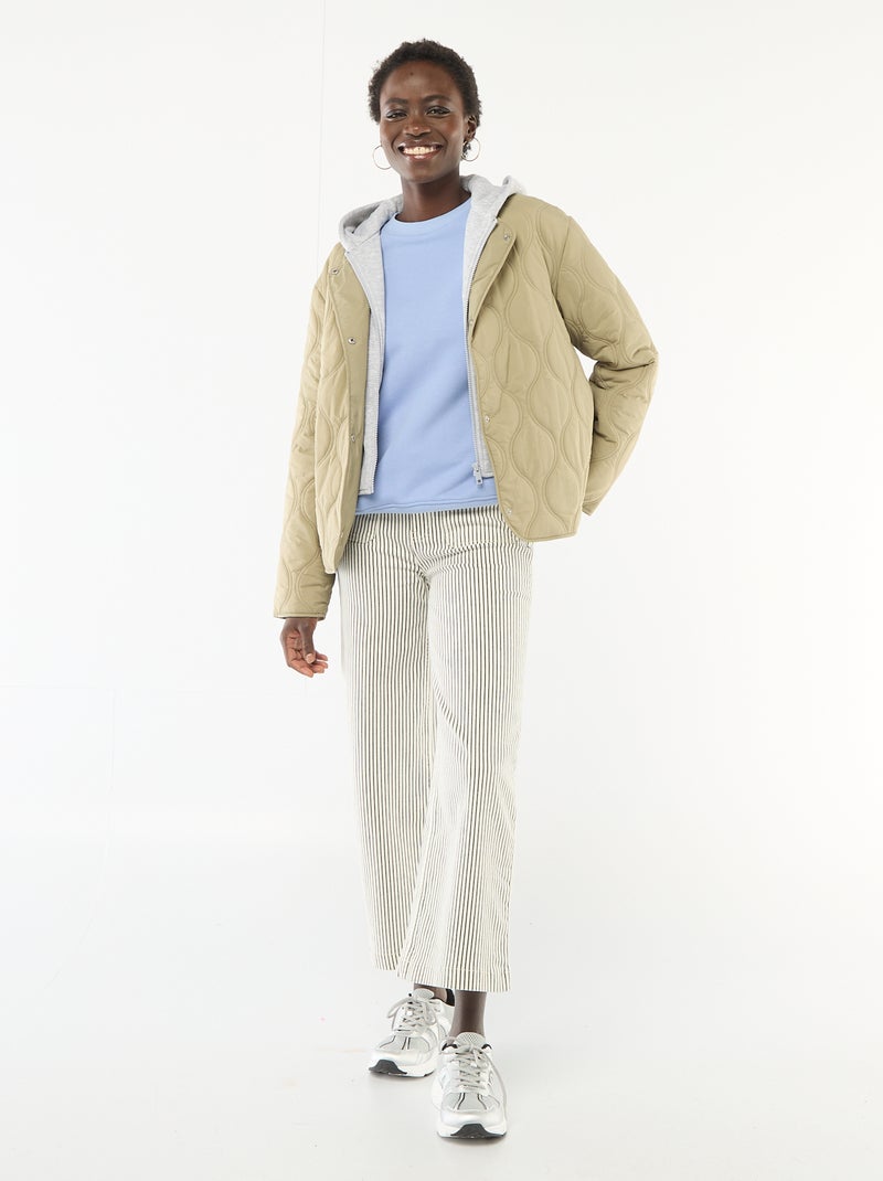 Cazadora acolchada con pechera extraíble Verde - Kiabi