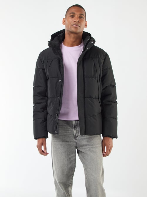 Cazadora acolchada gruesa con capucha con cremallera - Kiabi