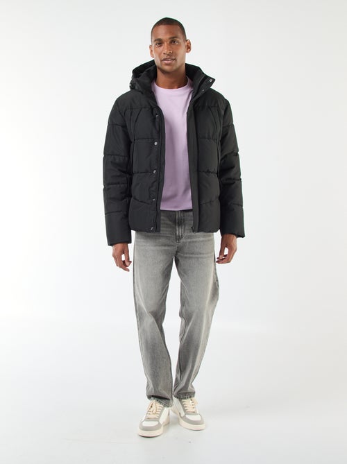 Cazadora acolchada gruesa con capucha con cremallera - Kiabi