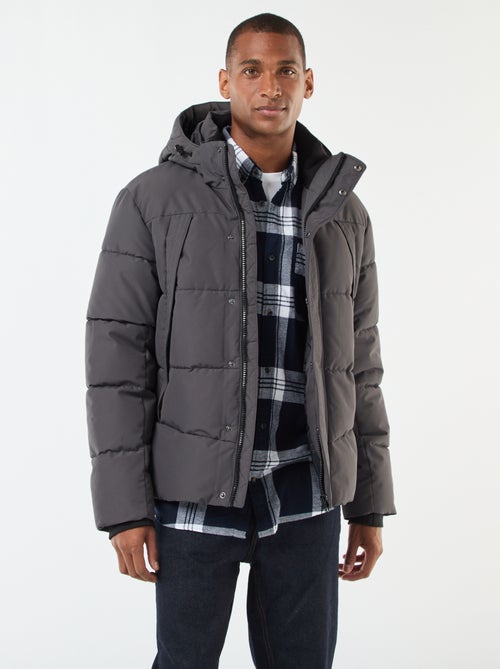 Cazadora acolchada gruesa con capucha y cremallera - Kiabi