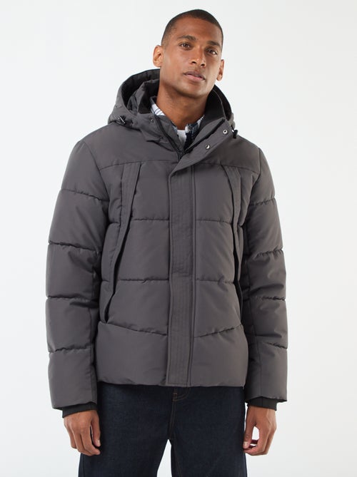 Cazadora acolchada gruesa con capucha y cremallera - Kiabi