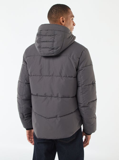 Cazadora acolchada gruesa con capucha y cremallera - Kiabi